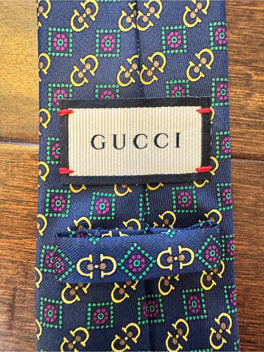 GUCCI Navy Horsebit Silk Tie - Picture 4 of 4